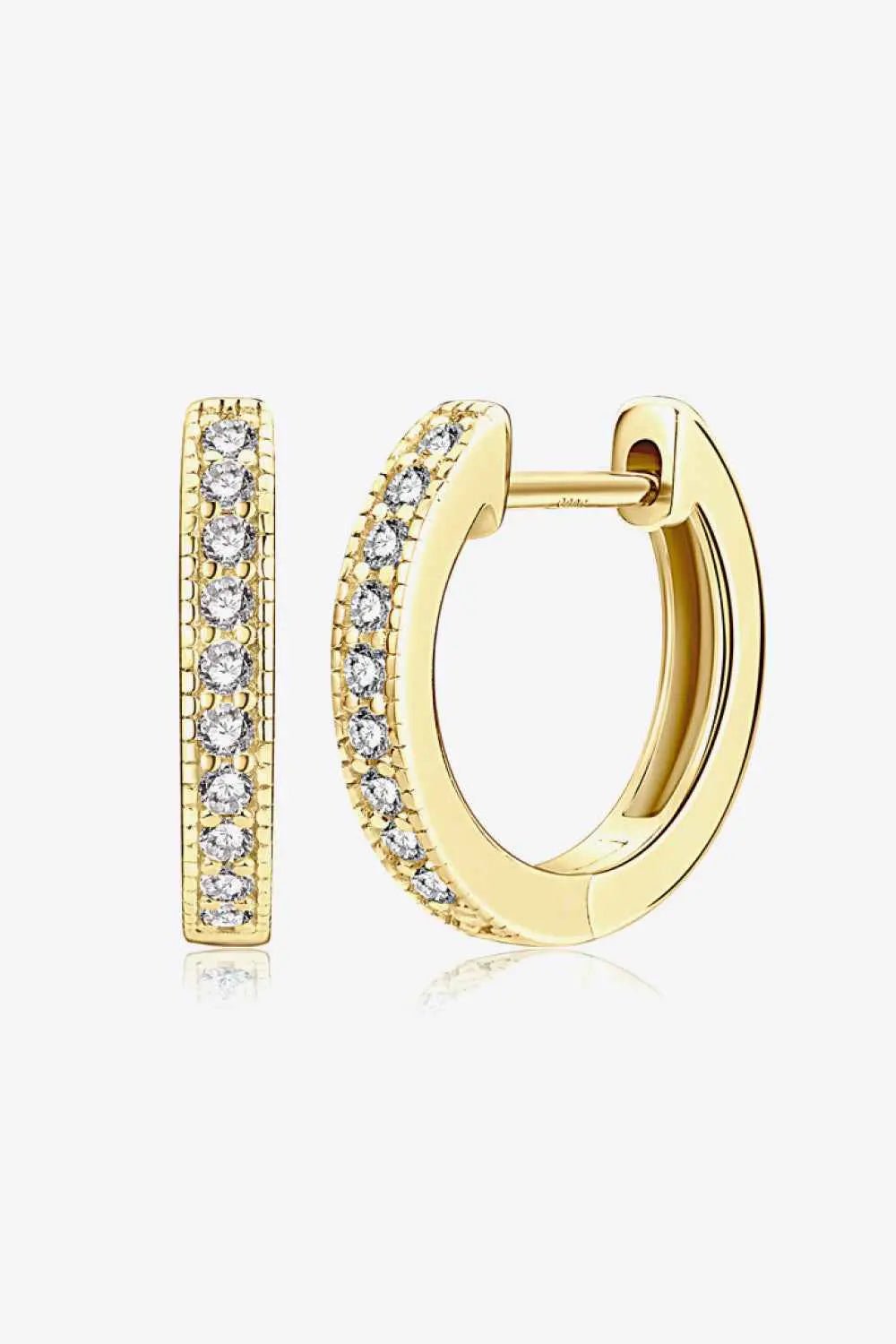 Inlaid Moissanite Hoop Earrings - SmileBen