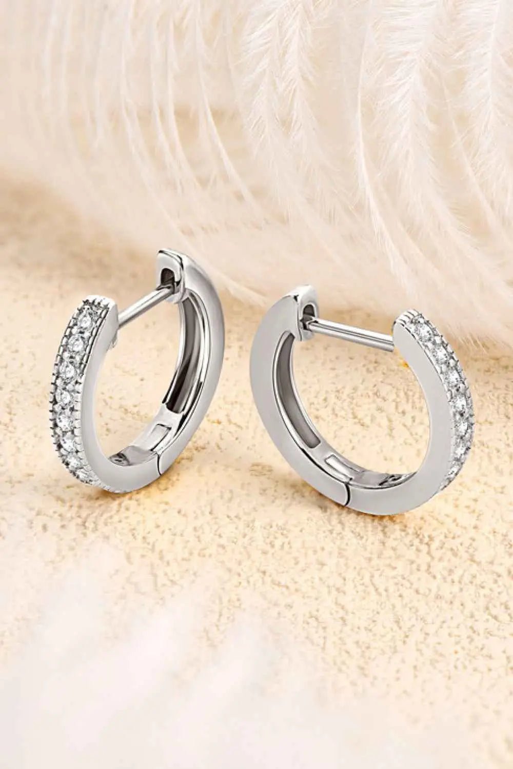 Inlaid Moissanite Hoop Earrings - SmileBen