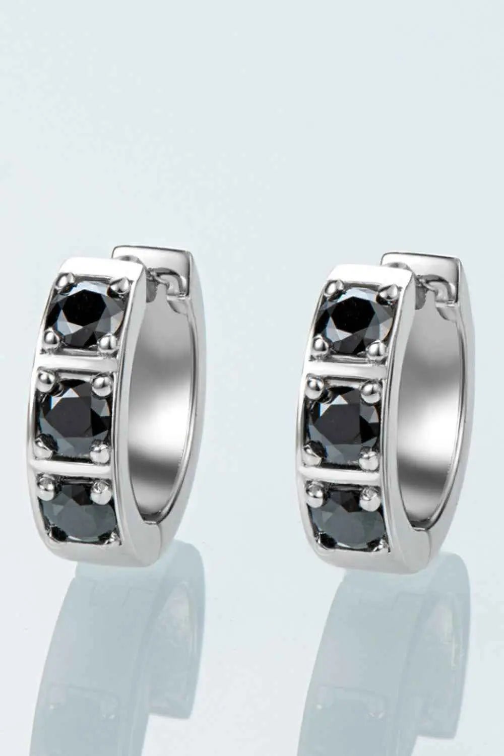 Inlaid Moissanite Huggie Earrings - SmileBen