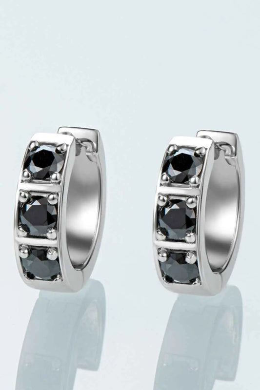 Inlaid Moissanite Huggie Earrings - SmileBen