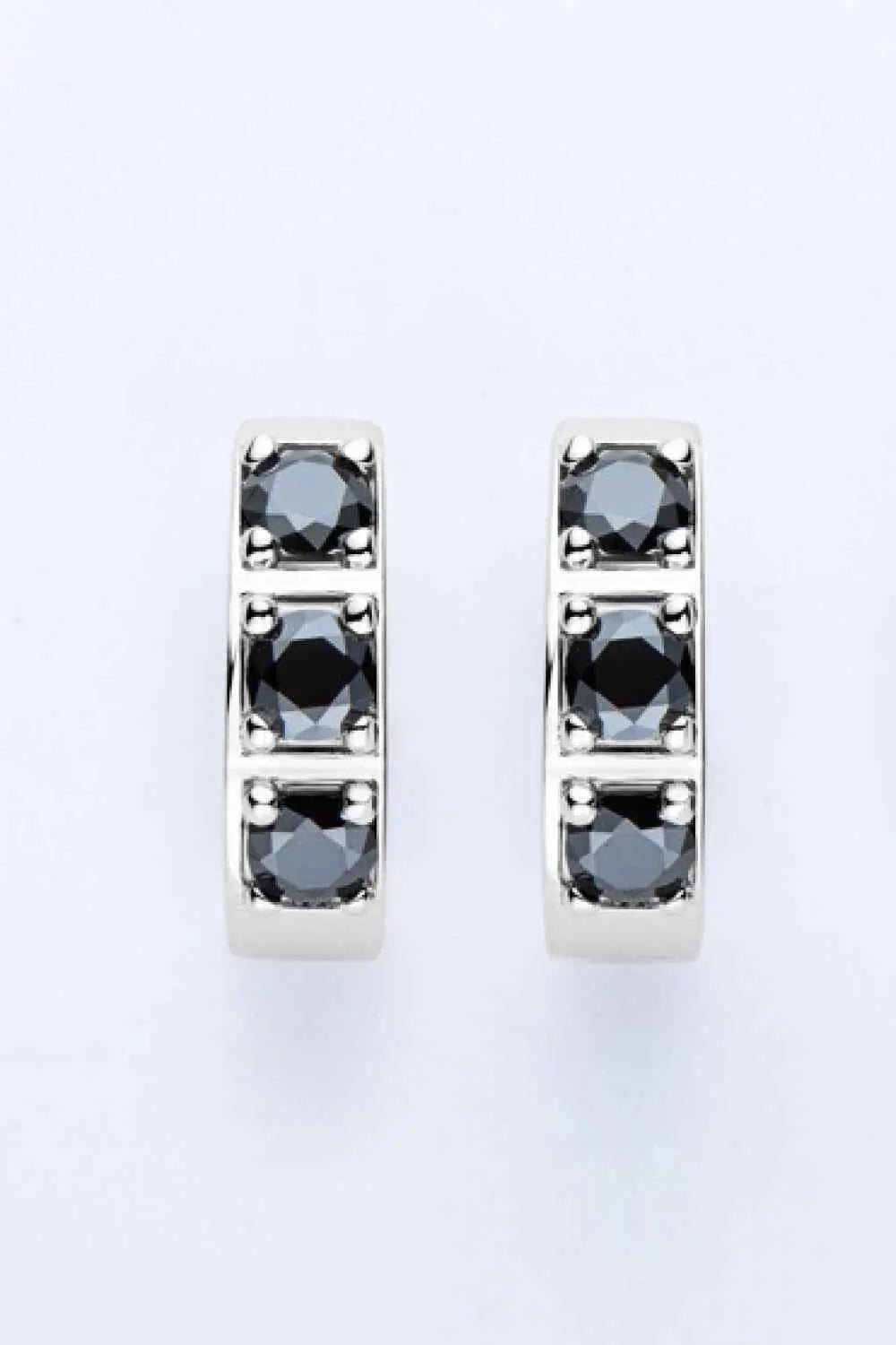 Inlaid Moissanite Huggie Earrings - SmileBen