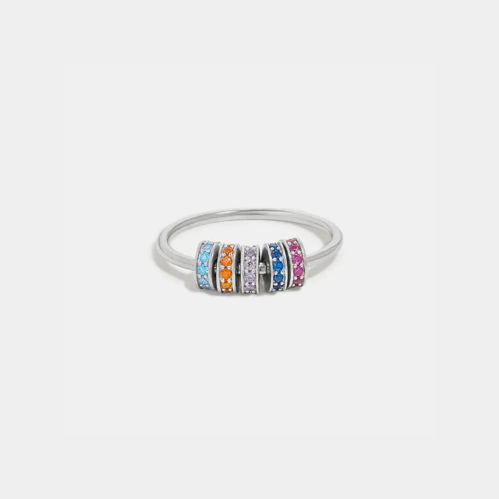 Inlaid Zircon 925 Sterling Silver Ring - SmileBen
