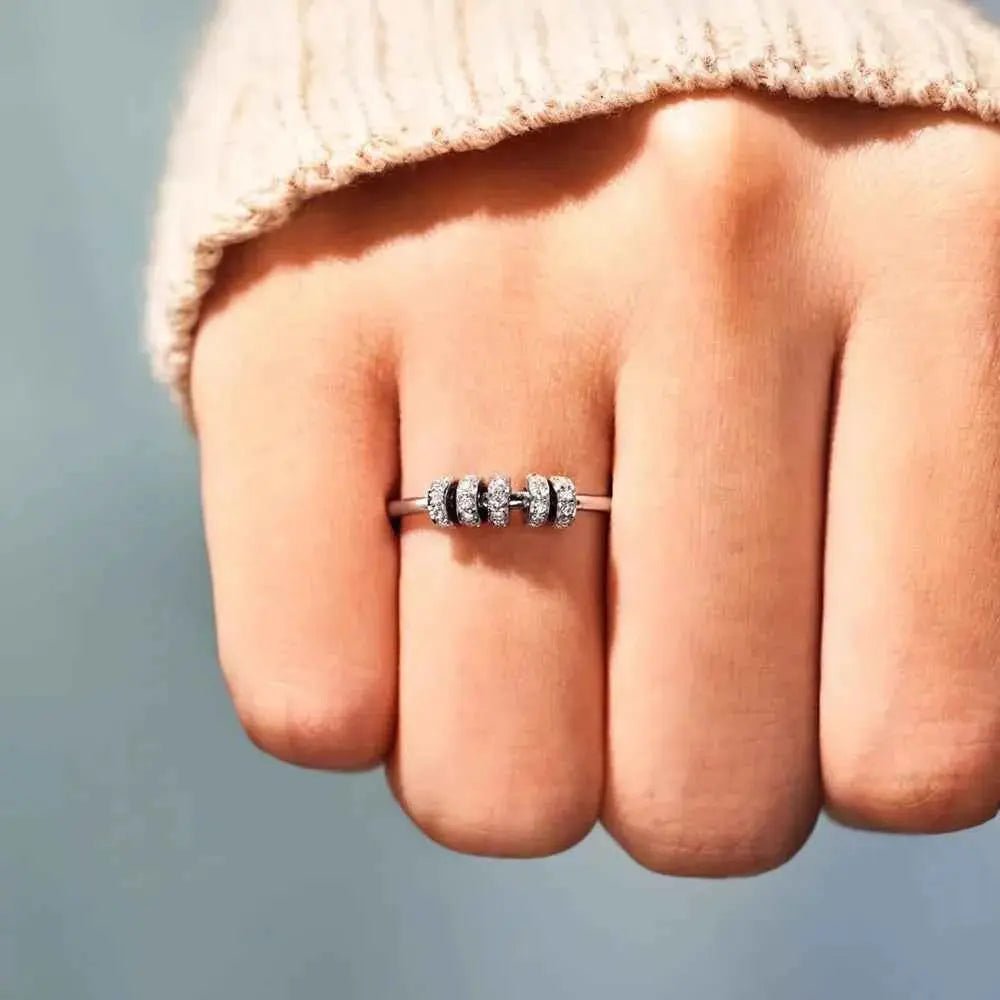 Inlaid Zircon 925 Sterling Silver Ring - SmileBen