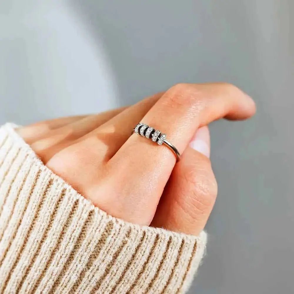 Inlaid Zircon 925 Sterling Silver Ring - SmileBen