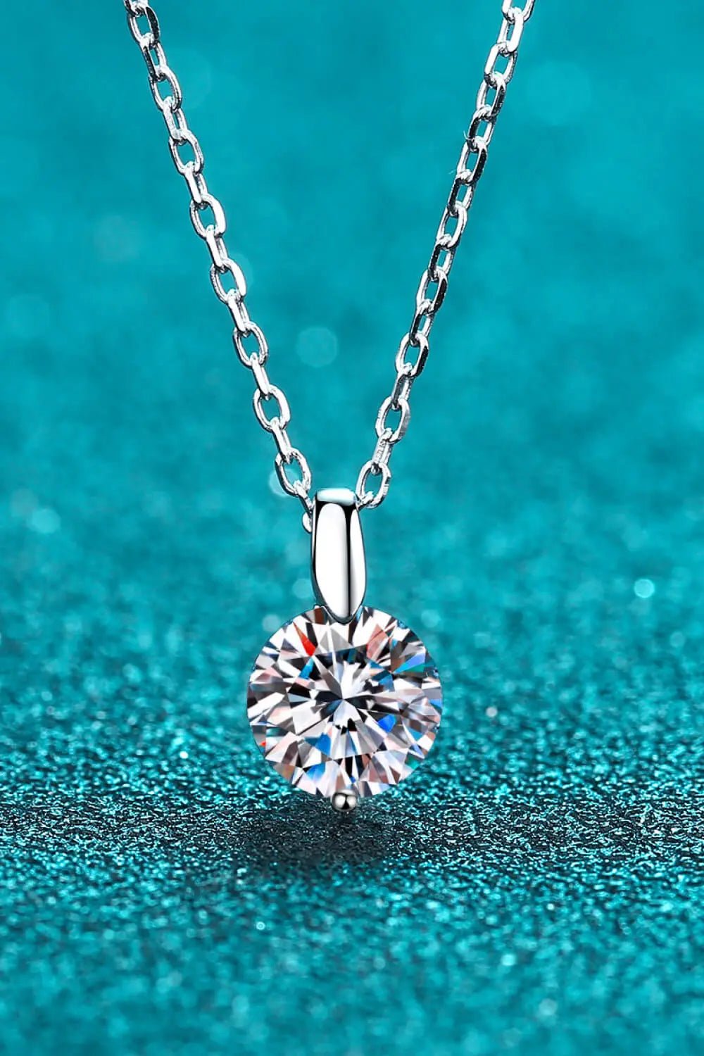 Minimalist 925 Sterling Silver Moissanite Pendant Necklace - SmileBen