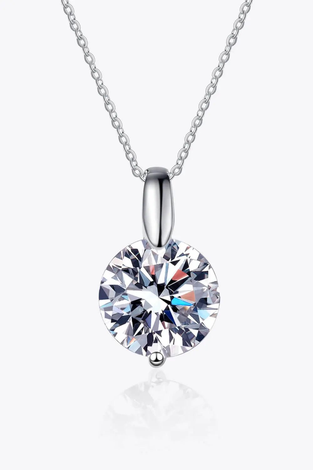 Minimalist 925 Sterling Silver Moissanite Pendant Necklace - SmileBen