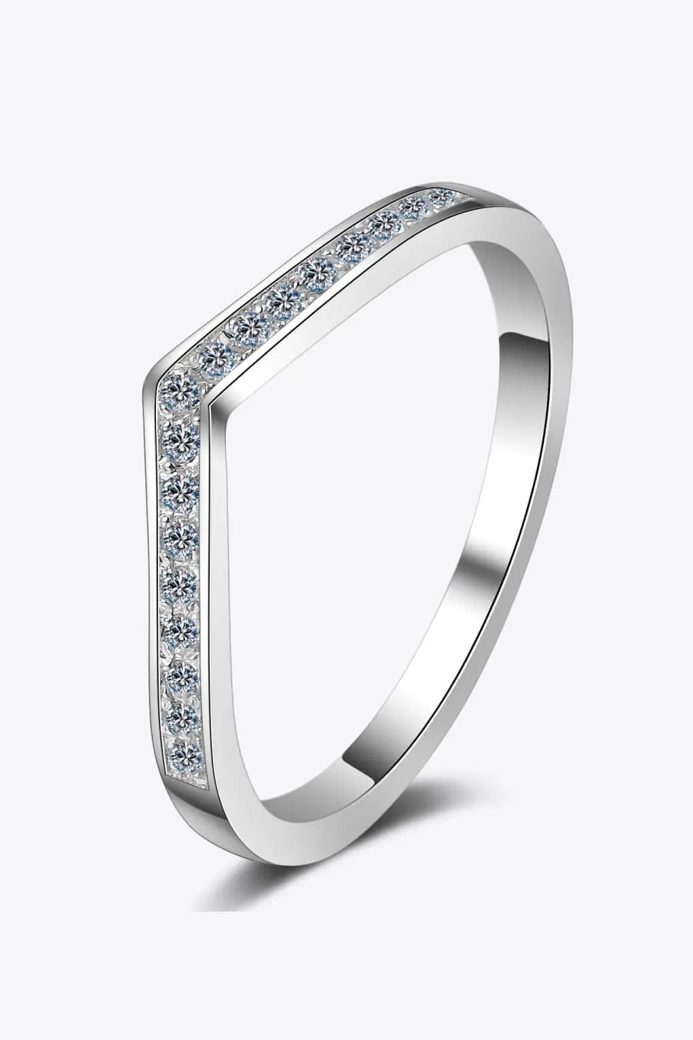 Minimalist Moissanite Rhodium - Plated Ring - SmileBen