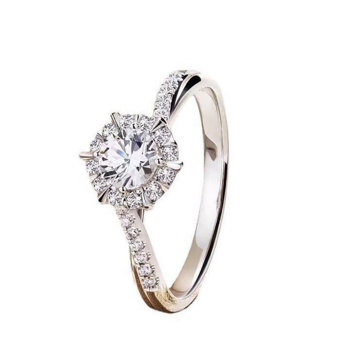 Moissanite 0.5 Carat 925 Sterling Silver Ring With Certificate And Box - SmileBen
