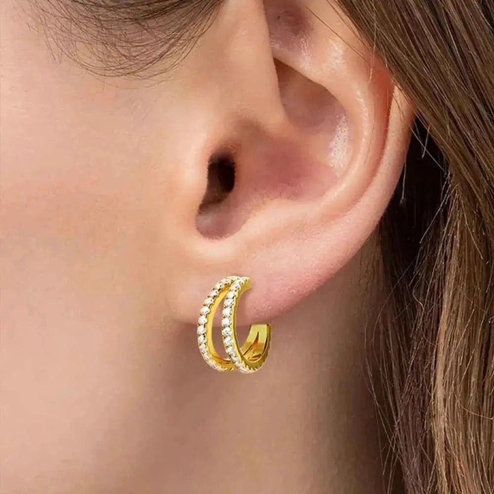 Moissanite 925 Sterling Silver C - Hoop Earrings - SmileBen