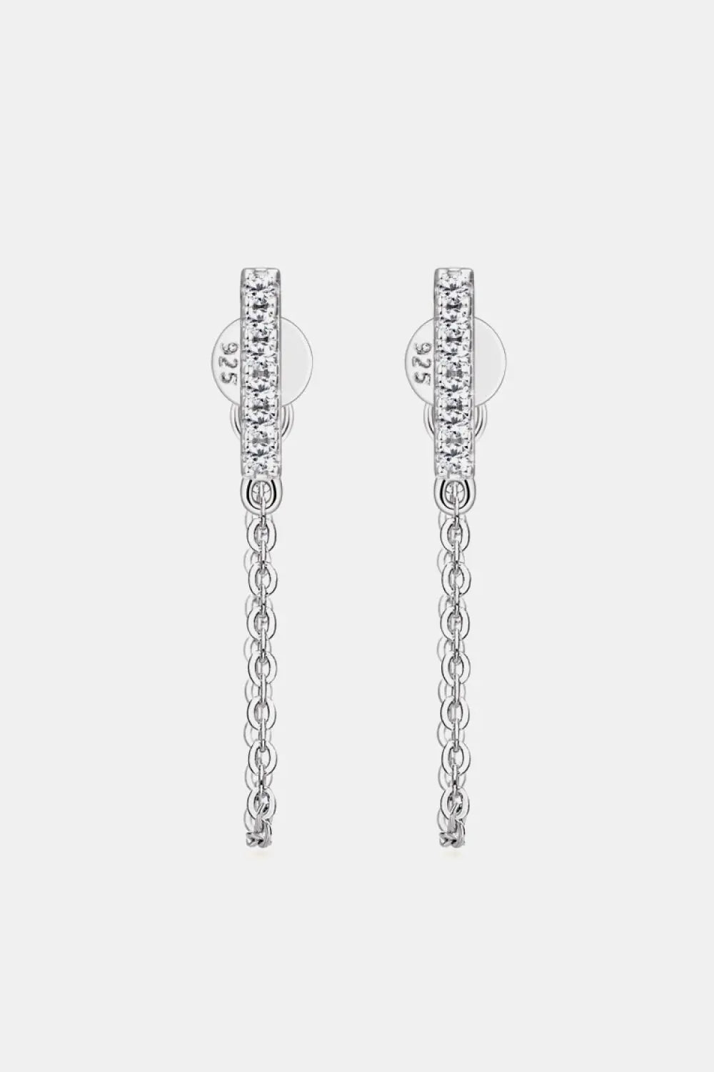Moissanite 925 Sterling Silver Connected Earrings - SmileBen