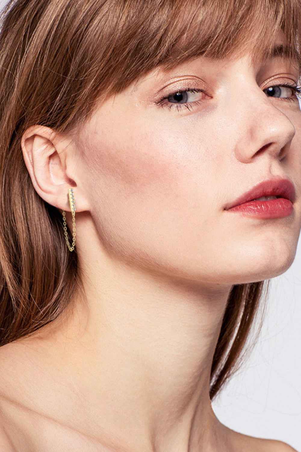 Moissanite 925 Sterling Silver Connected Earrings - SmileBen