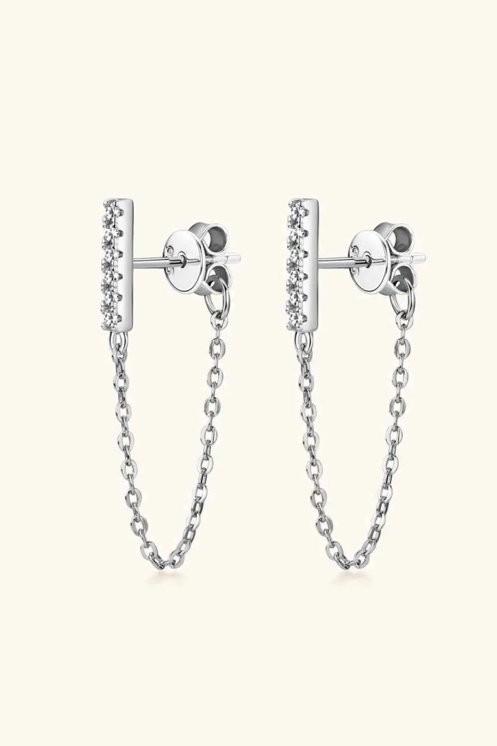 Moissanite 925 Sterling Silver Connected Earrings - SmileBen