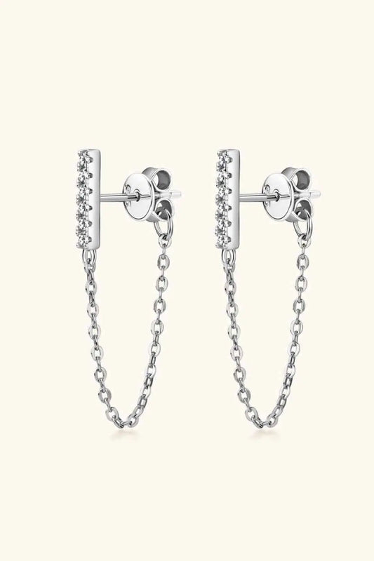Moissanite 925 Sterling Silver Connected Earrings - SmileBen