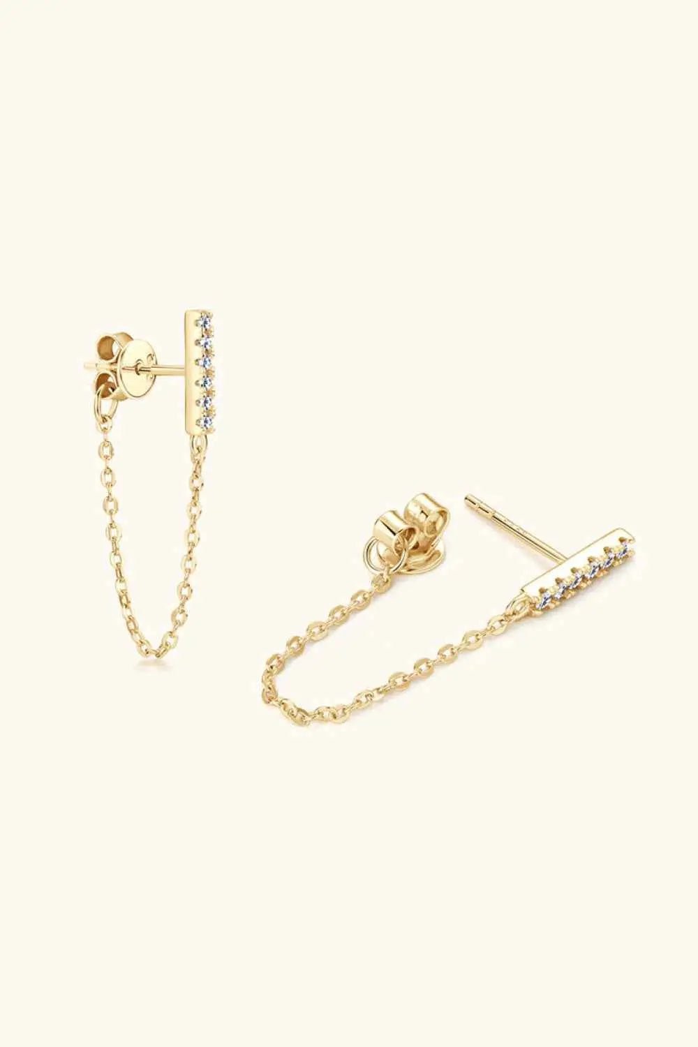Moissanite 925 Sterling Silver Connected Earrings - SmileBen