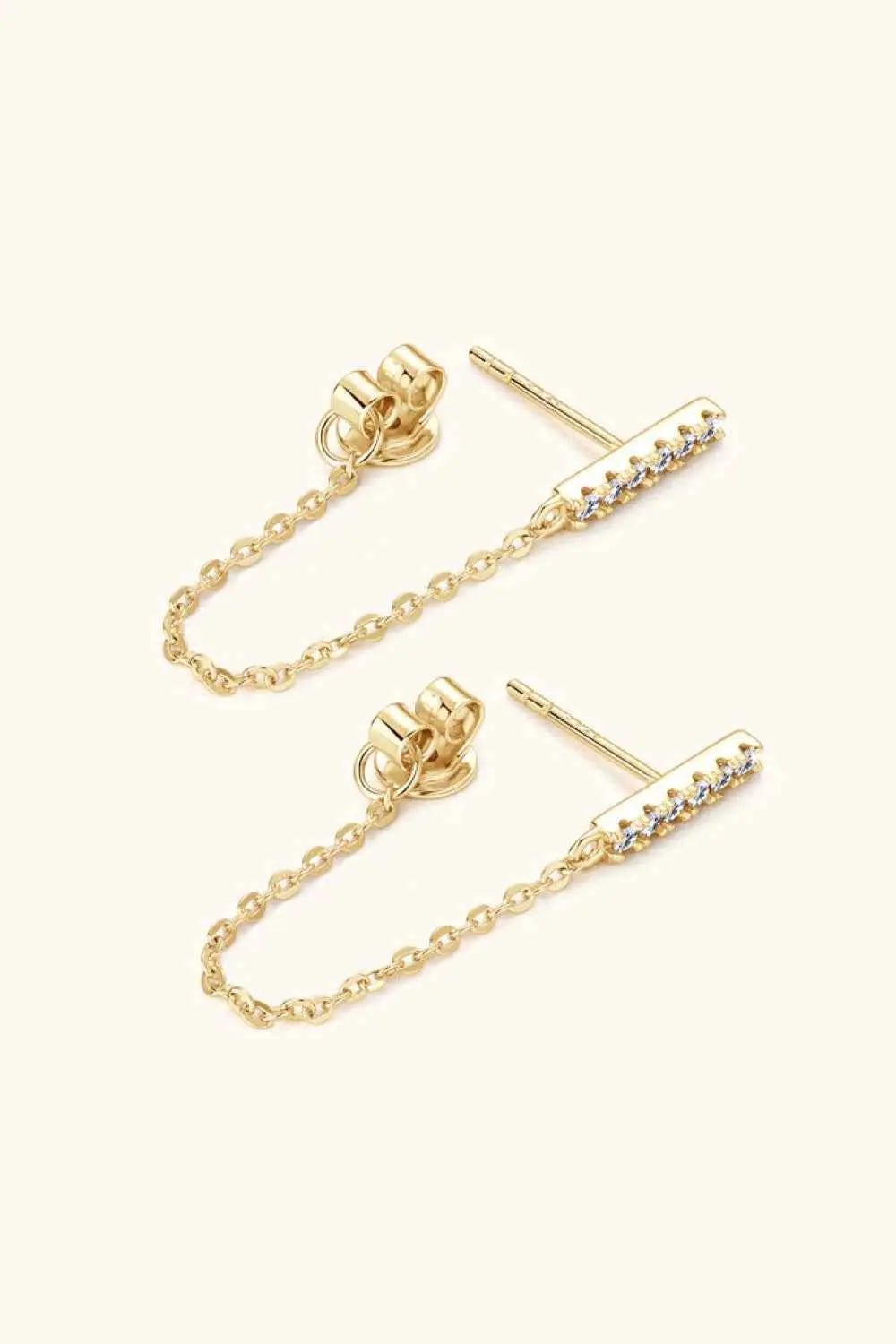 Moissanite 925 Sterling Silver Connected Earrings - SmileBen