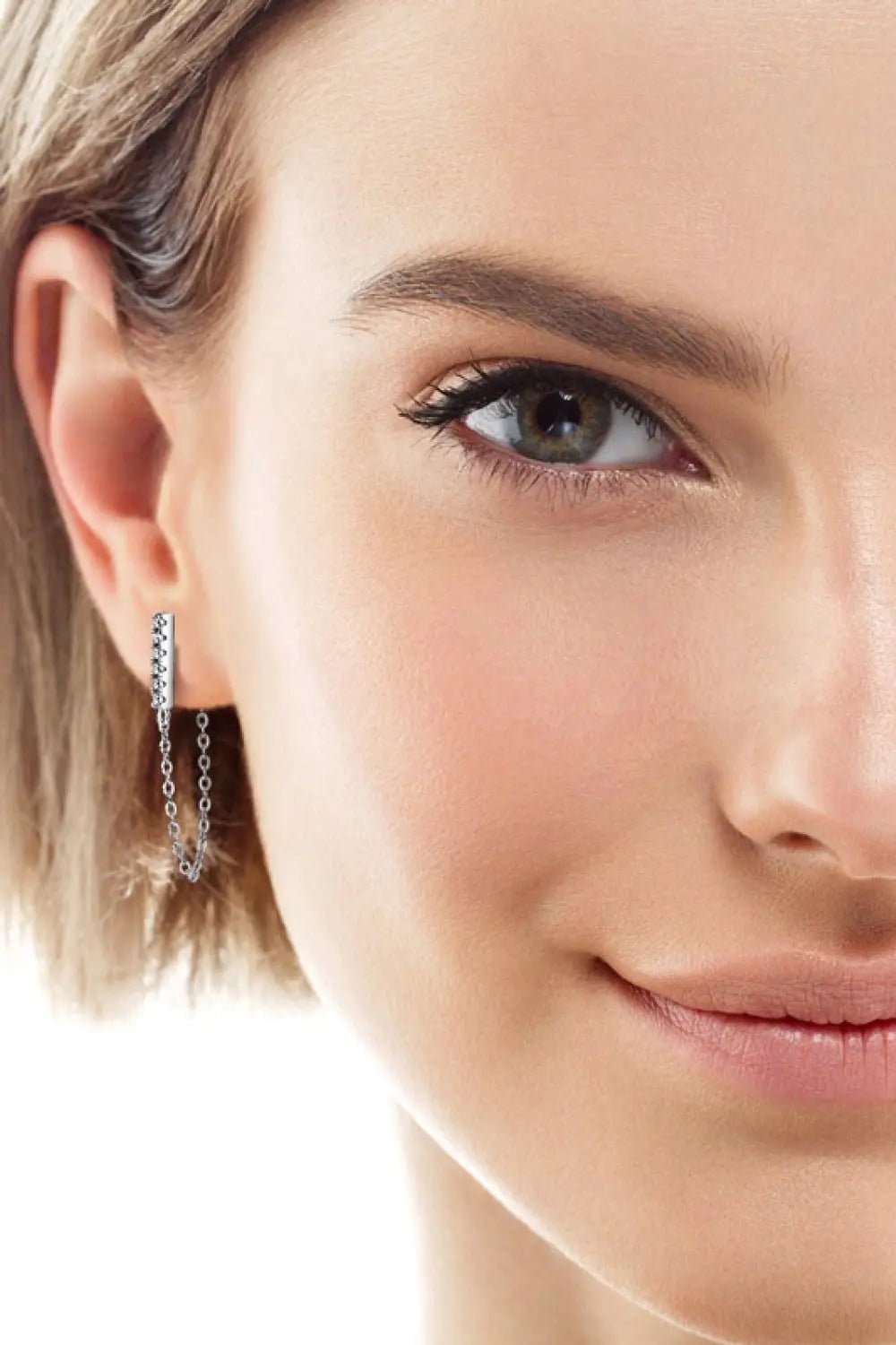 Moissanite 925 Sterling Silver Connected Earrings - SmileBen