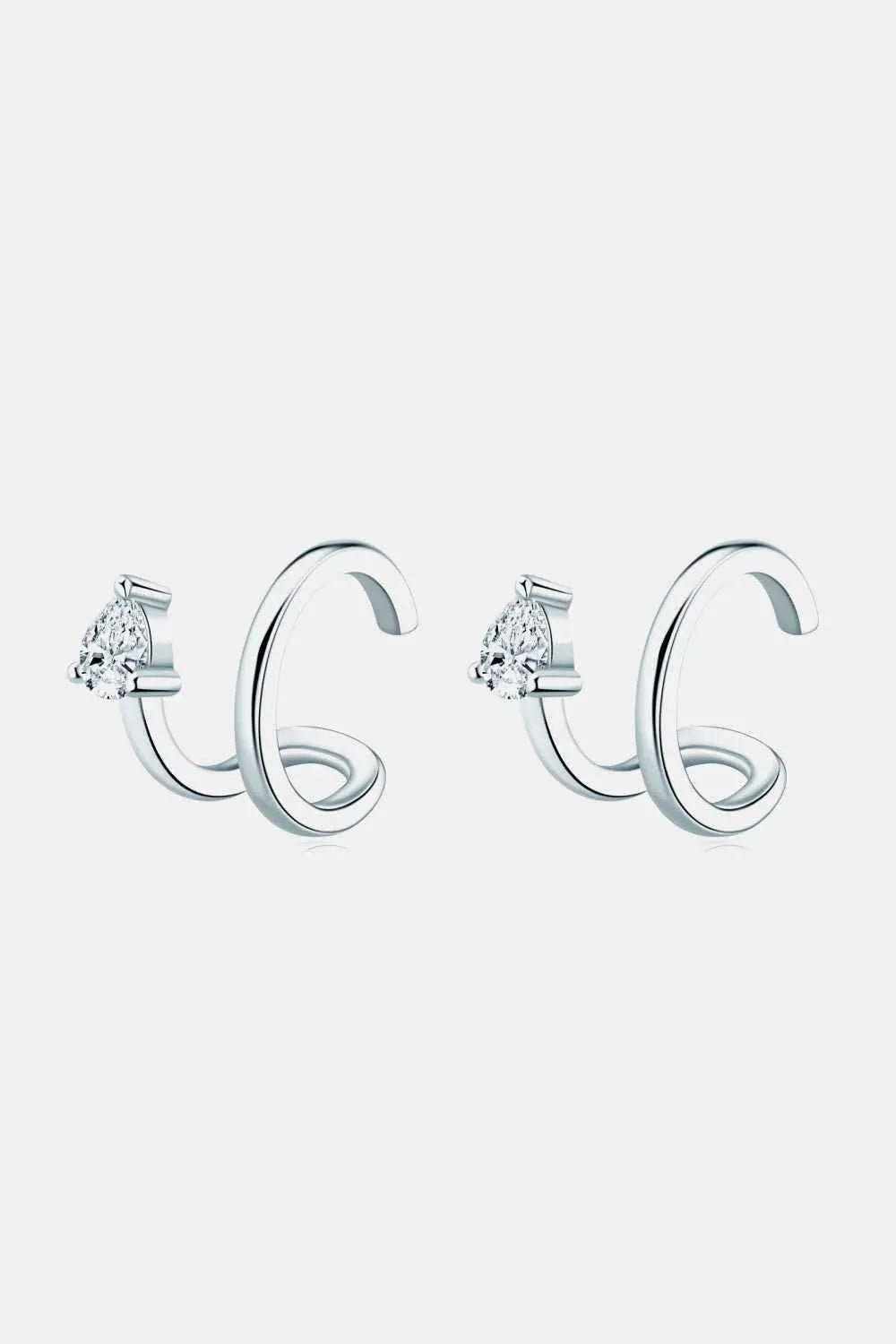 Moissanite 925 Sterling Silver Cuff Earrings - SmileBen