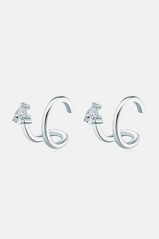 Moissanite 925 Sterling Silver Cuff Earrings - SmileBen