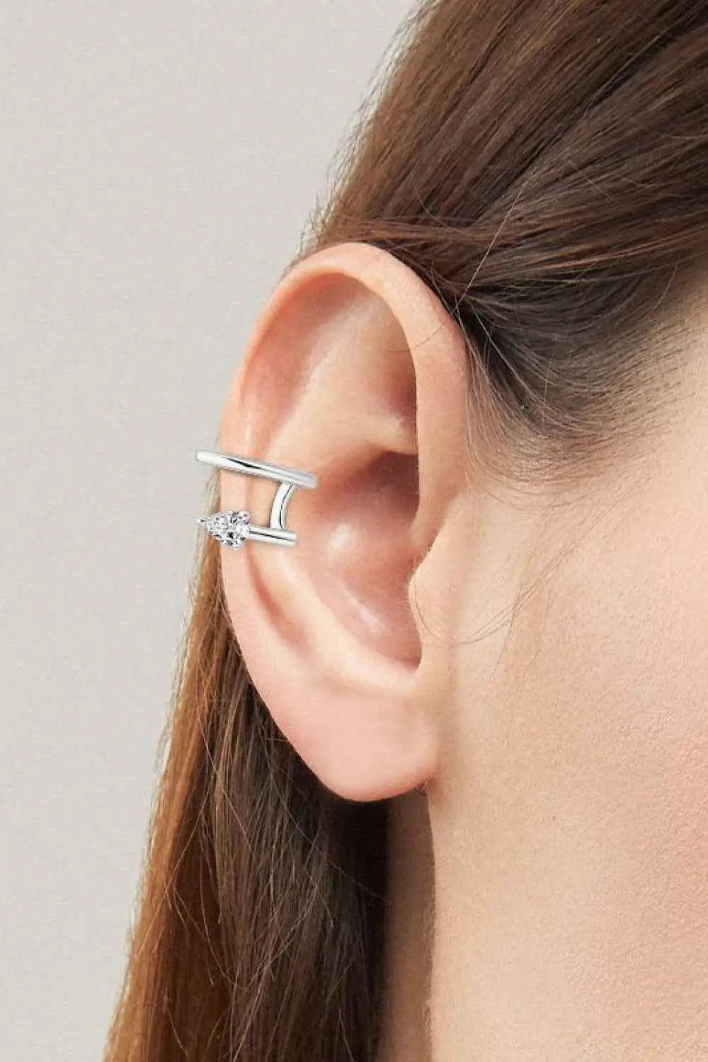 Moissanite 925 Sterling Silver Cuff Earrings - SmileBen