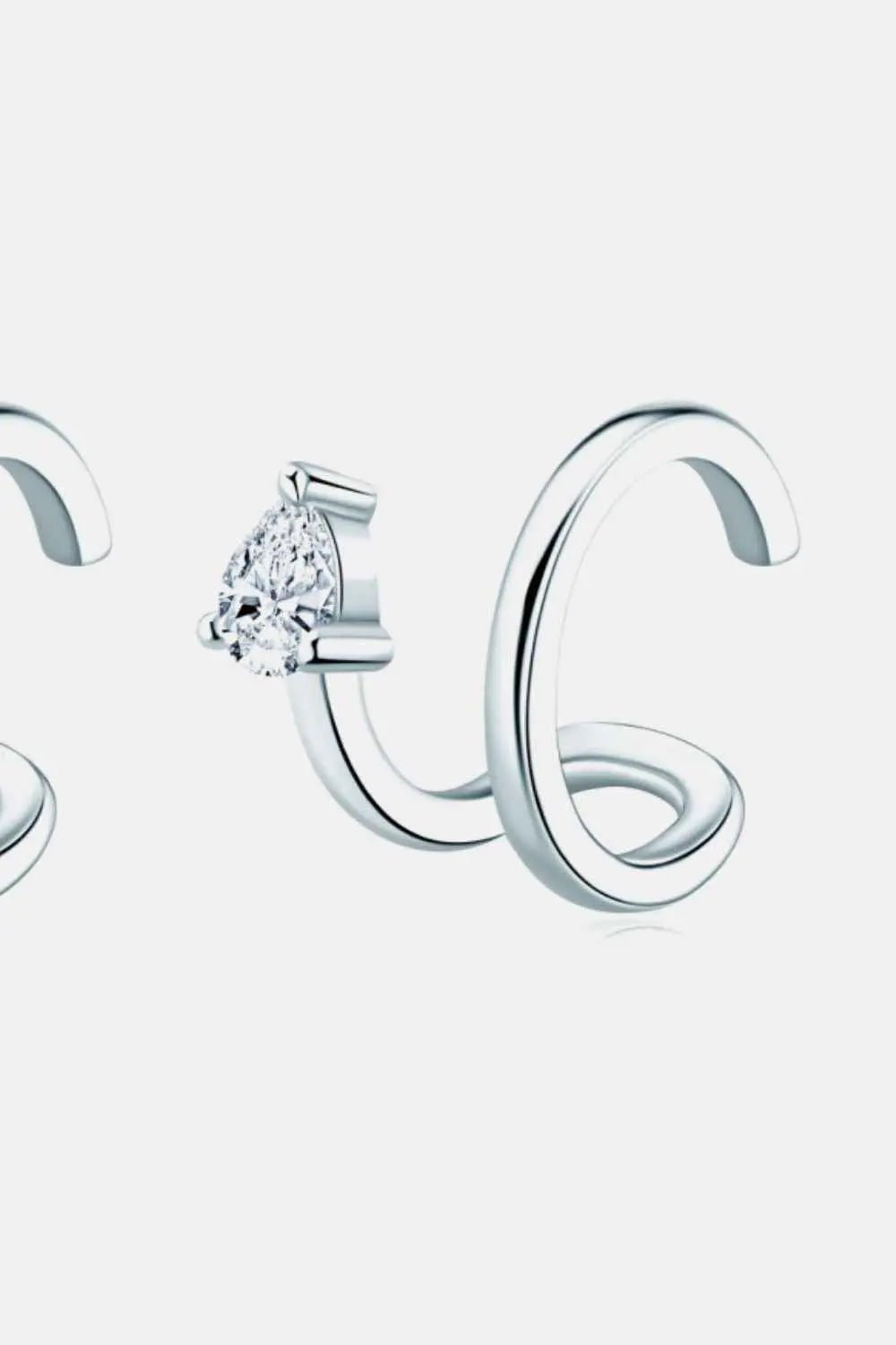 Moissanite 925 Sterling Silver Cuff Earrings - SmileBen
