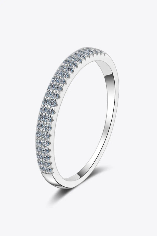 Moissanite 925 Sterling Silver Half - Eternity Ring - SmileBen