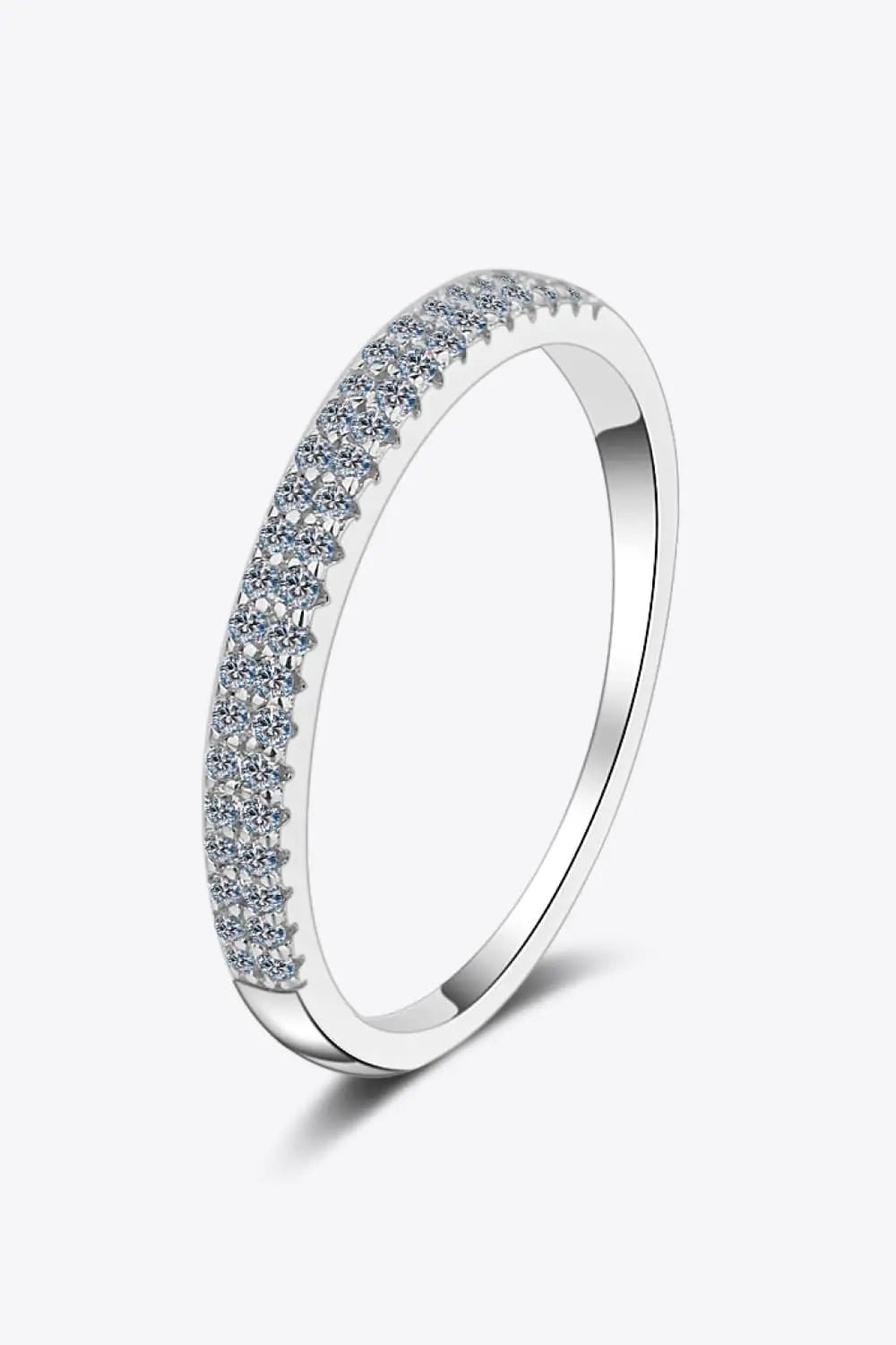 Moissanite 925 Sterling Silver Half - Eternity Ring - SmileBen
