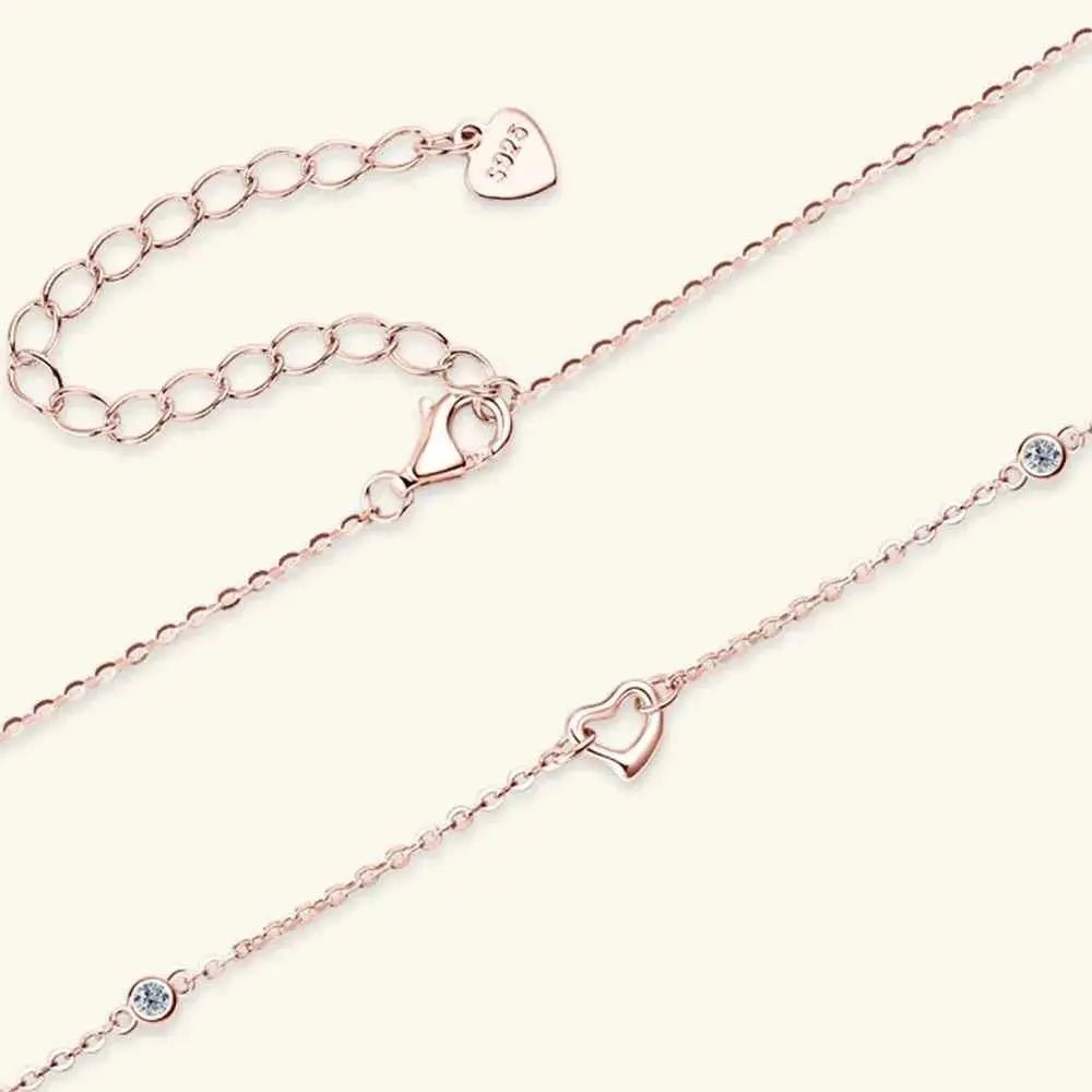 Moissanite 925 Sterling Silver Heart Necklace - SmileBen