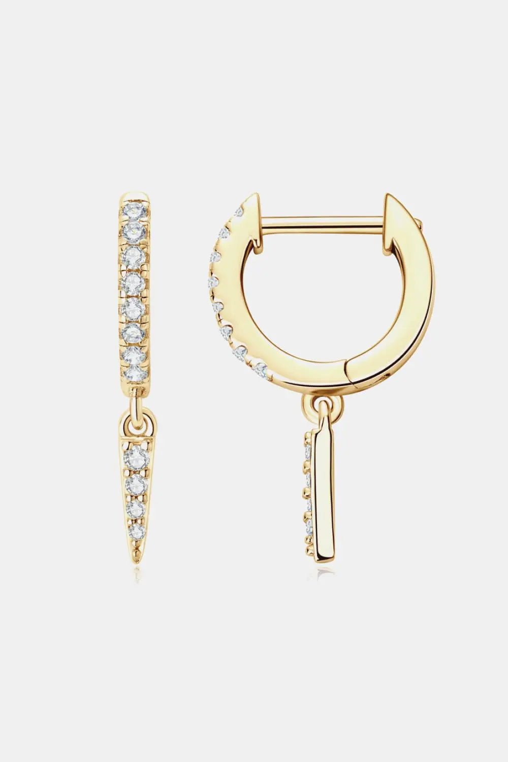Moissanite 925 Sterling Silver Huggie Drop Earrings - SmileBen