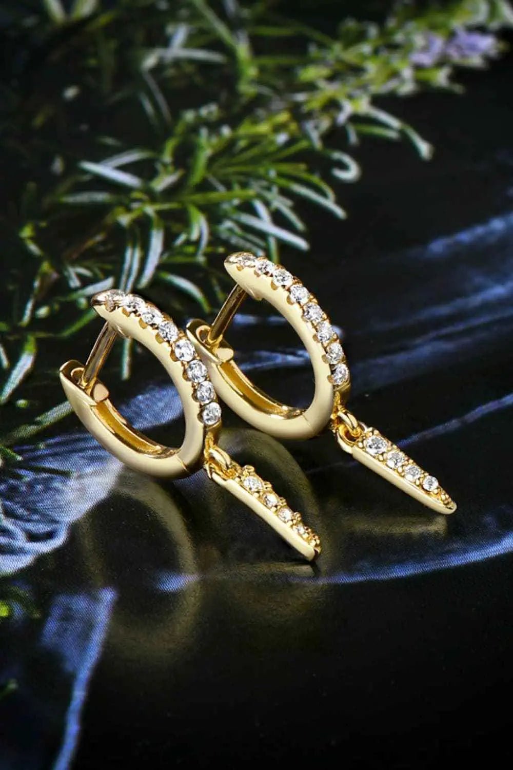 Moissanite 925 Sterling Silver Huggie Drop Earrings - SmileBen