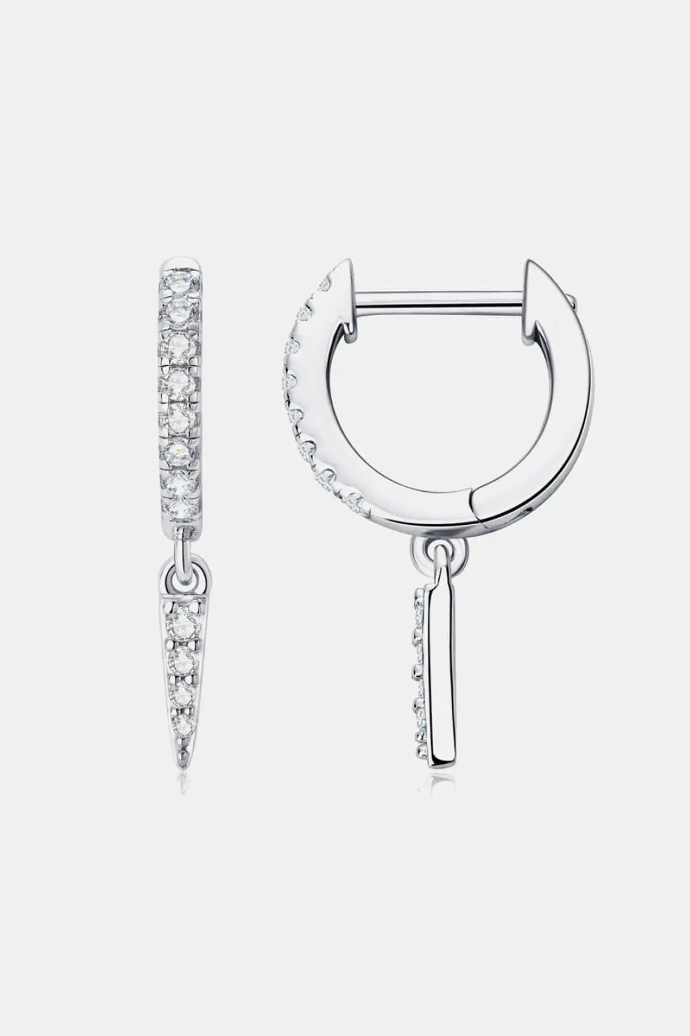 Moissanite 925 Sterling Silver Huggie Drop Earrings - SmileBen