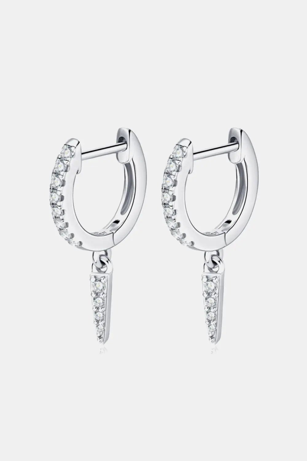 Moissanite 925 Sterling Silver Huggie Drop Earrings - SmileBen