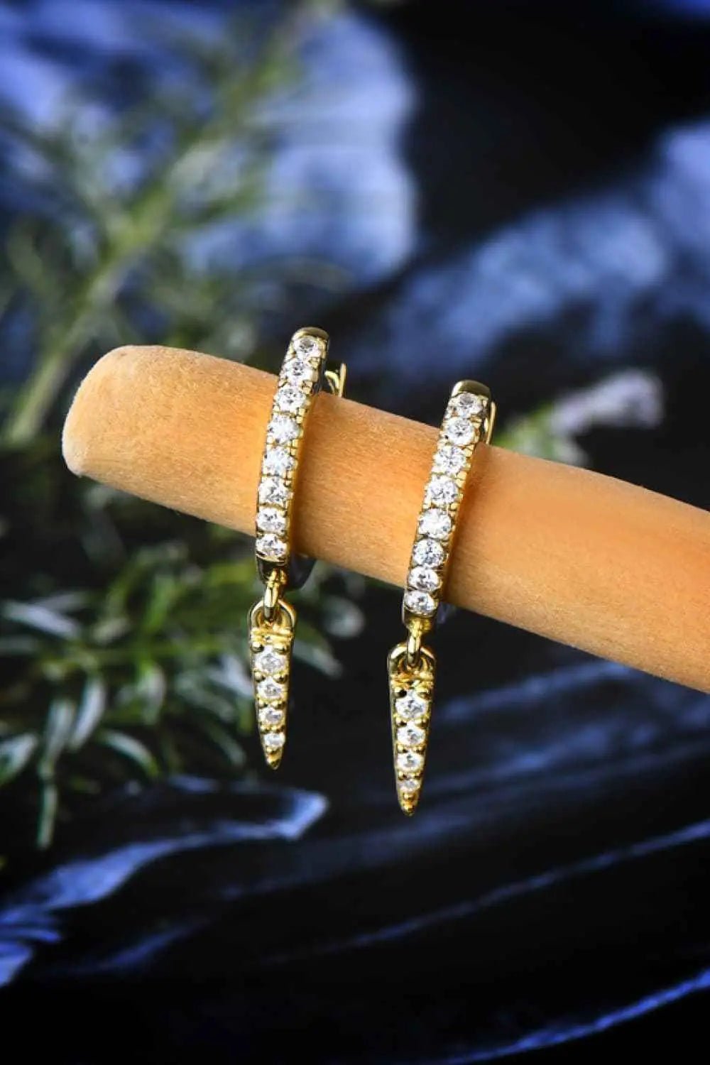 Moissanite 925 Sterling Silver Huggie Drop Earrings - SmileBen