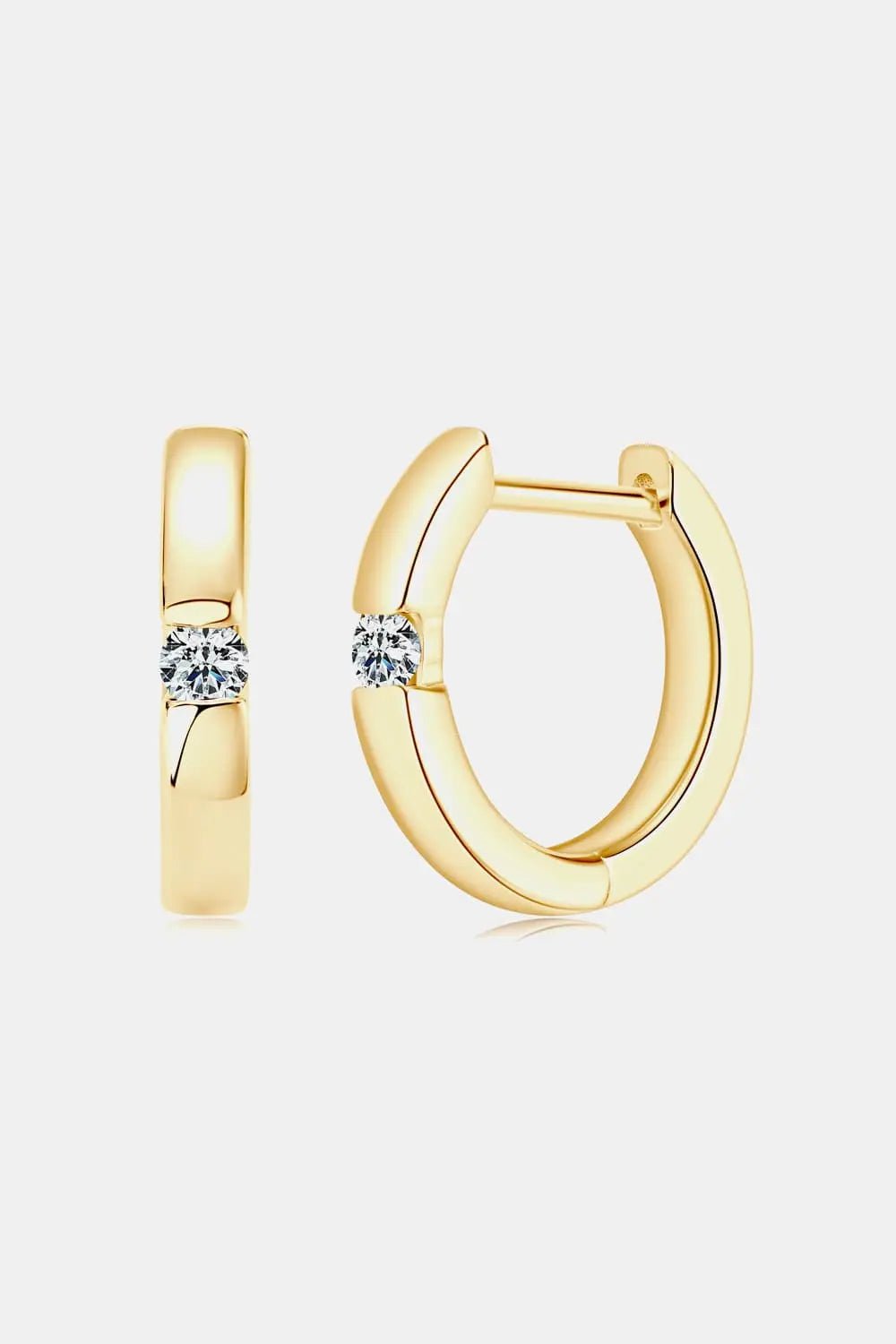 Moissanite 925 Sterling Silver Huggie Earrings - SmileBen