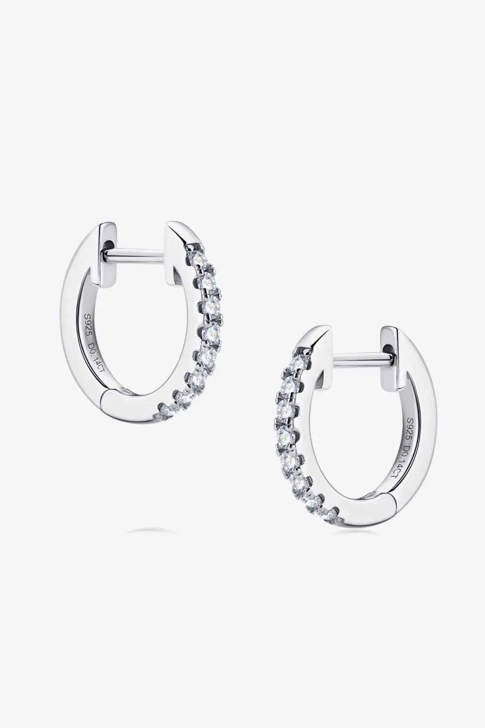Moissanite 925 Sterling Silver Huggie Earrings - SmileBen