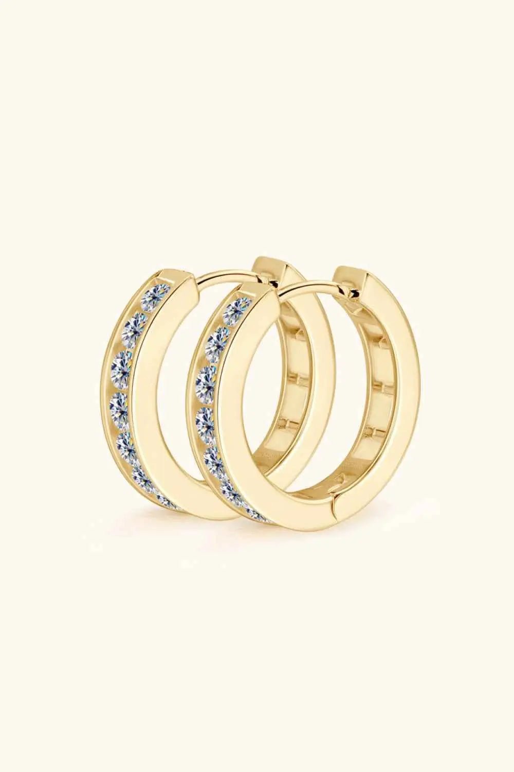 Moissanite 925 Sterling Silver Huggie Earrings - SmileBen