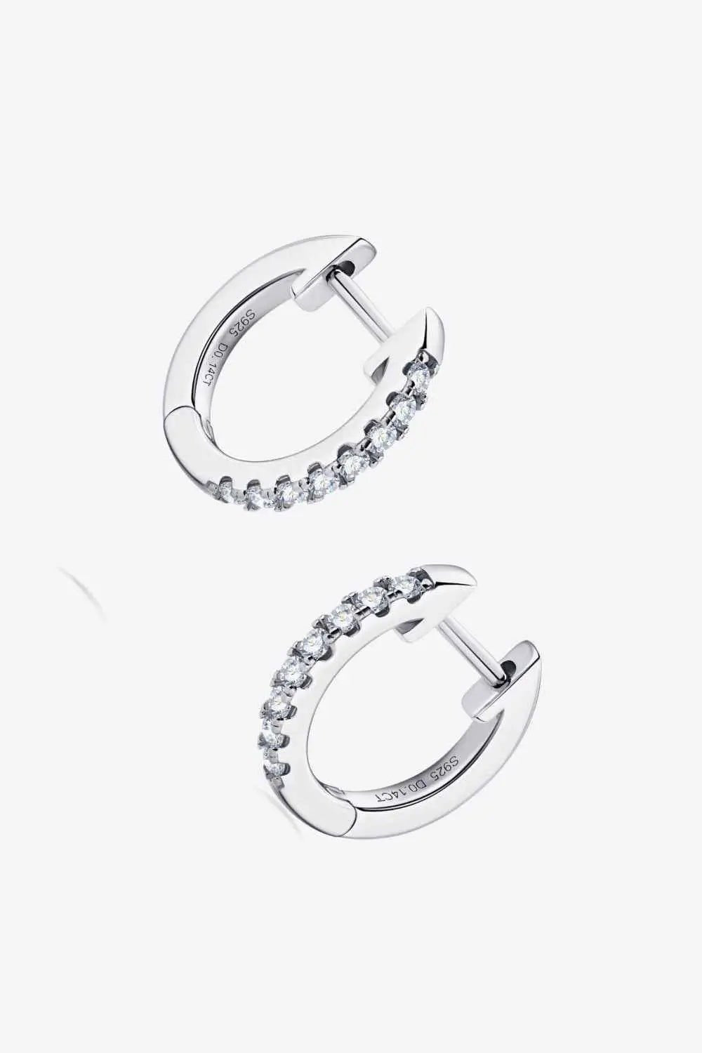 Moissanite 925 Sterling Silver Huggie Earrings - SmileBen