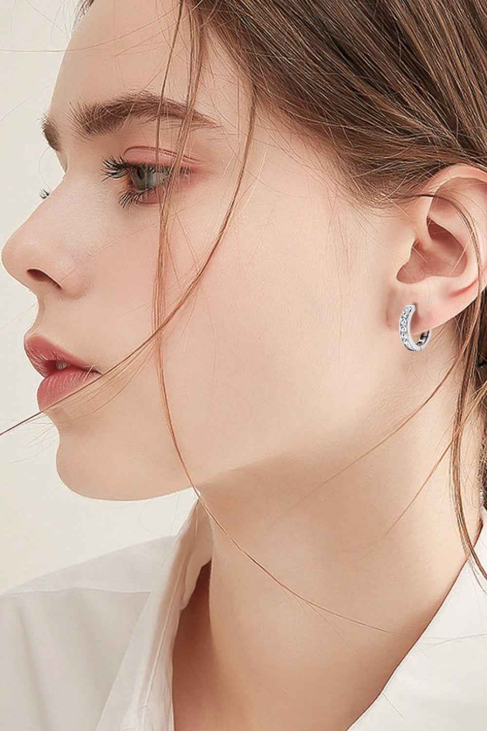 Moissanite 925 Sterling Silver Huggie Earrings - SmileBen