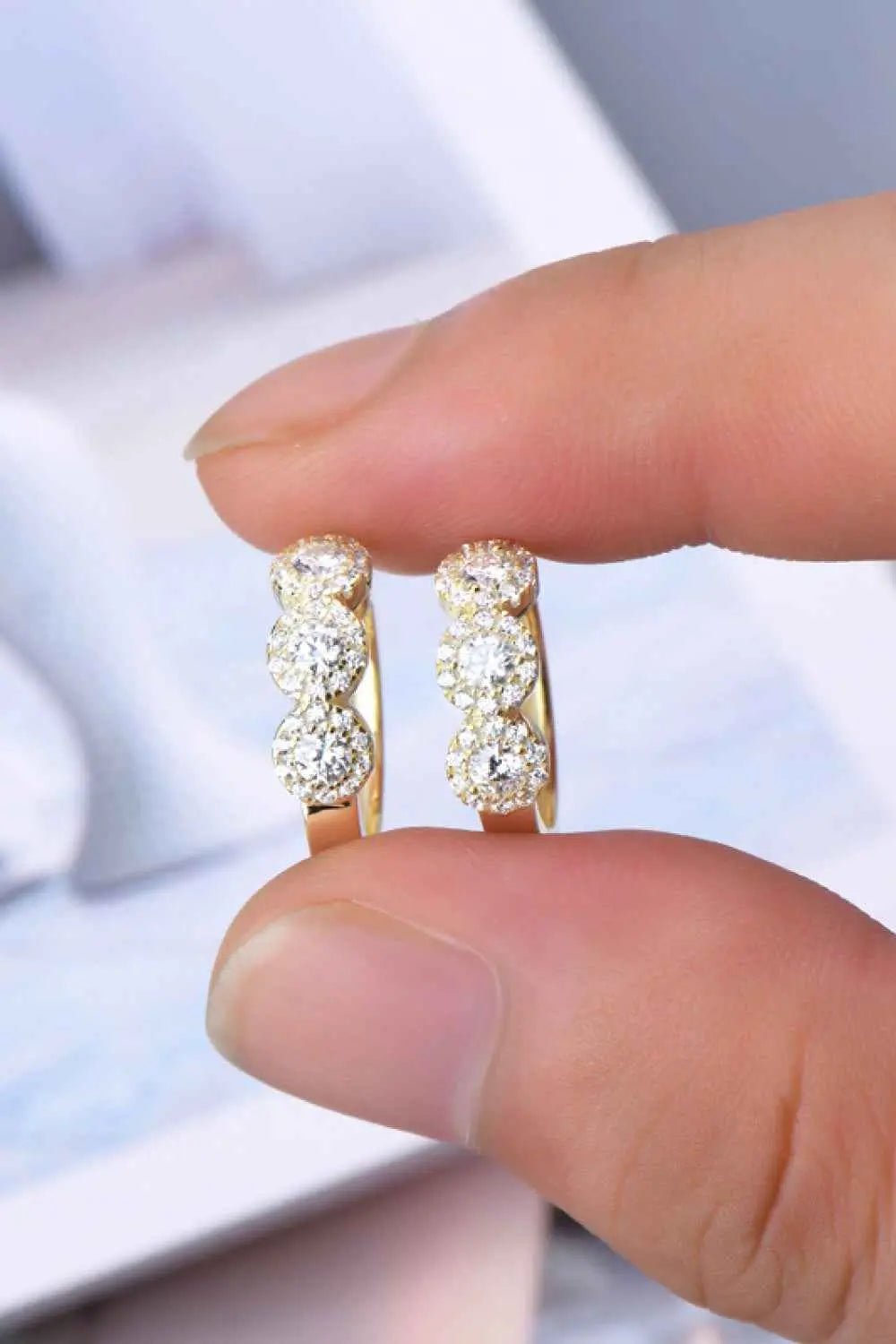 Moissanite 925 Sterling Silver Huggie Earrings - SmileBen
