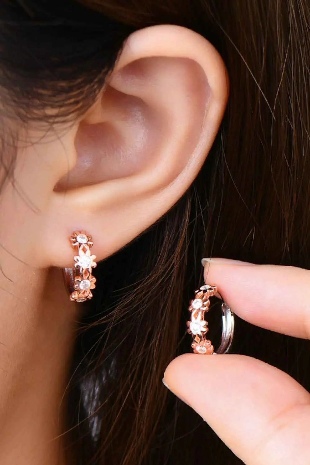 Moissanite 925 Sterling Silver Huggie Earrings - SmileBen