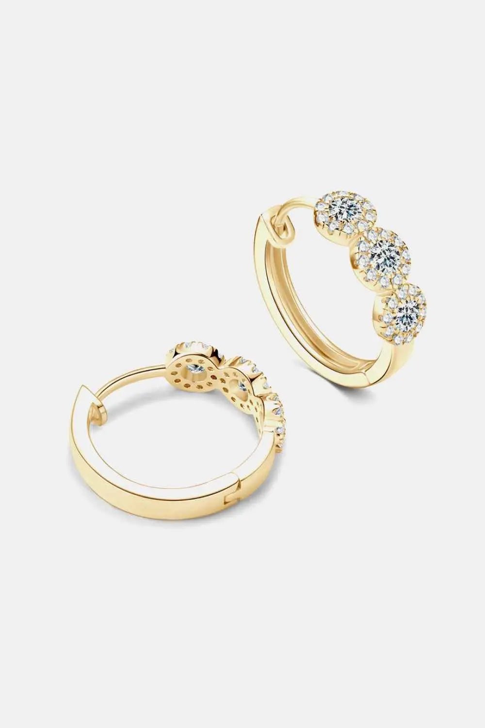 Moissanite 925 Sterling Silver Huggie Earrings - SmileBen