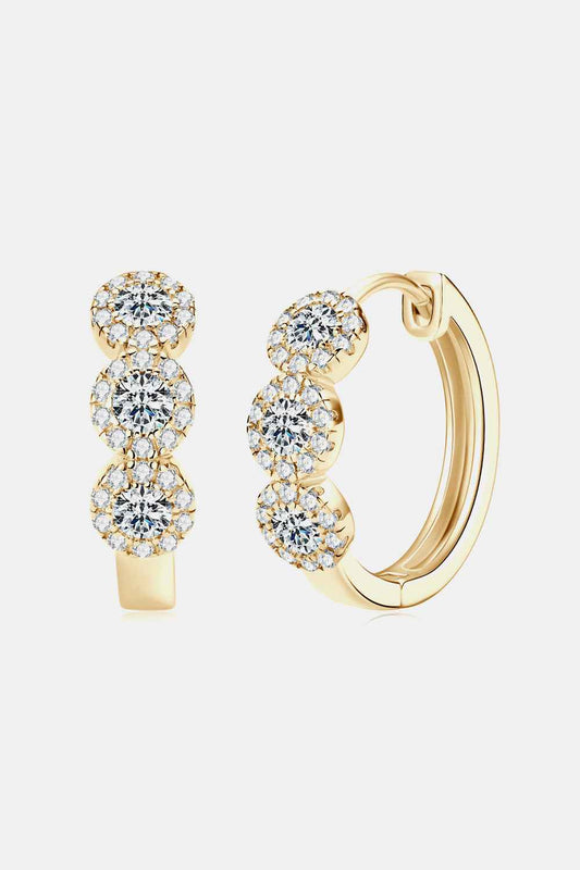 Moissanite 925 Sterling Silver Huggie Earrings - SmileBen