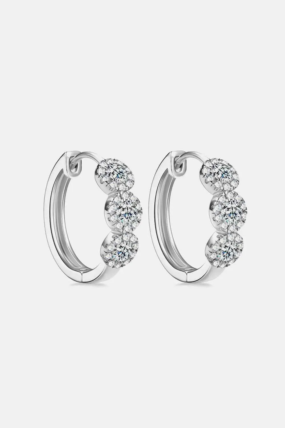 Moissanite 925 Sterling Silver Huggie Earrings - SmileBen