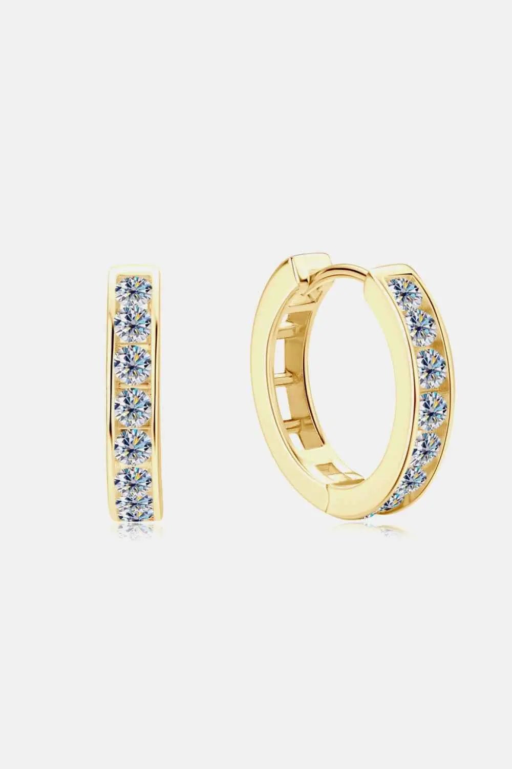 Moissanite 925 Sterling Silver Huggie Earrings - SmileBen