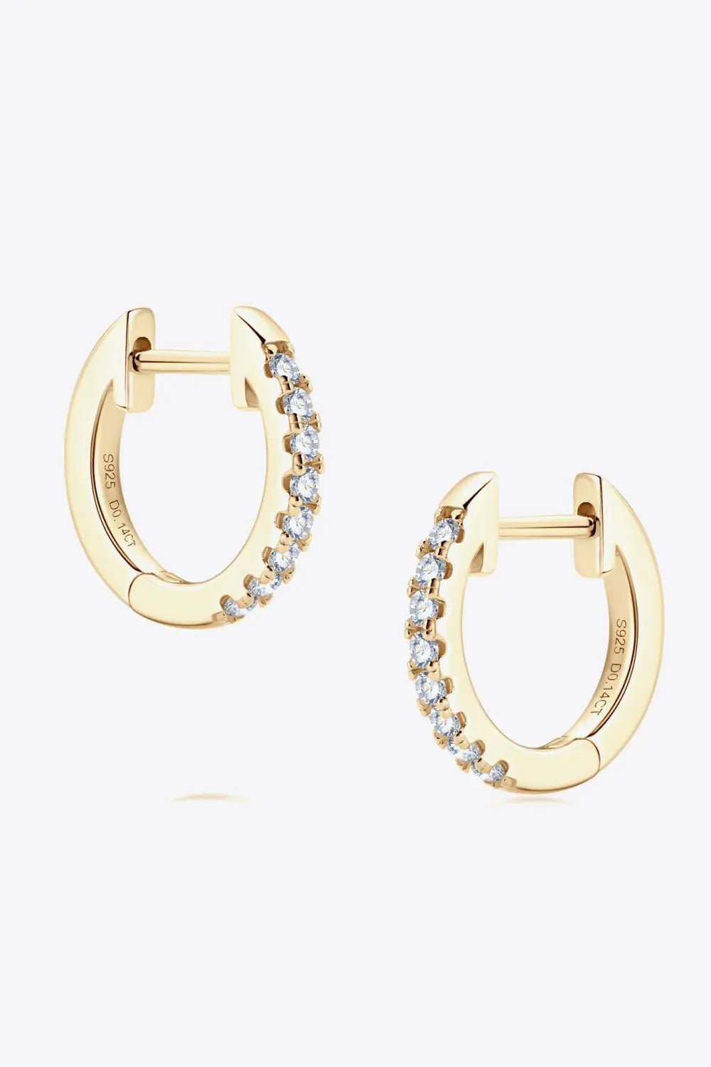 Moissanite 925 Sterling Silver Huggie Earrings - SmileBen