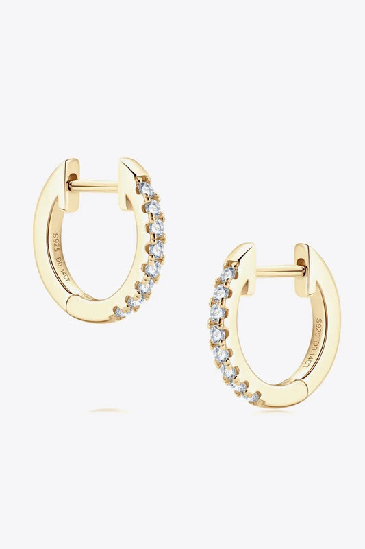 Moissanite 925 Sterling Silver Huggie Earrings - SmileBen