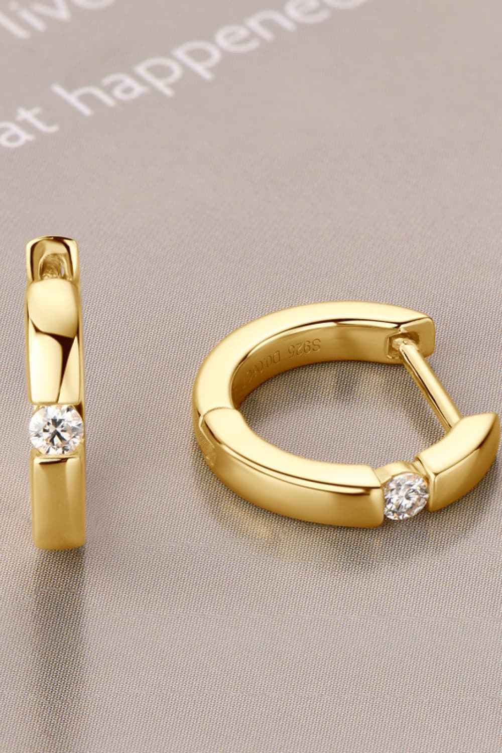 Moissanite 925 Sterling Silver Huggie Earrings - SmileBen