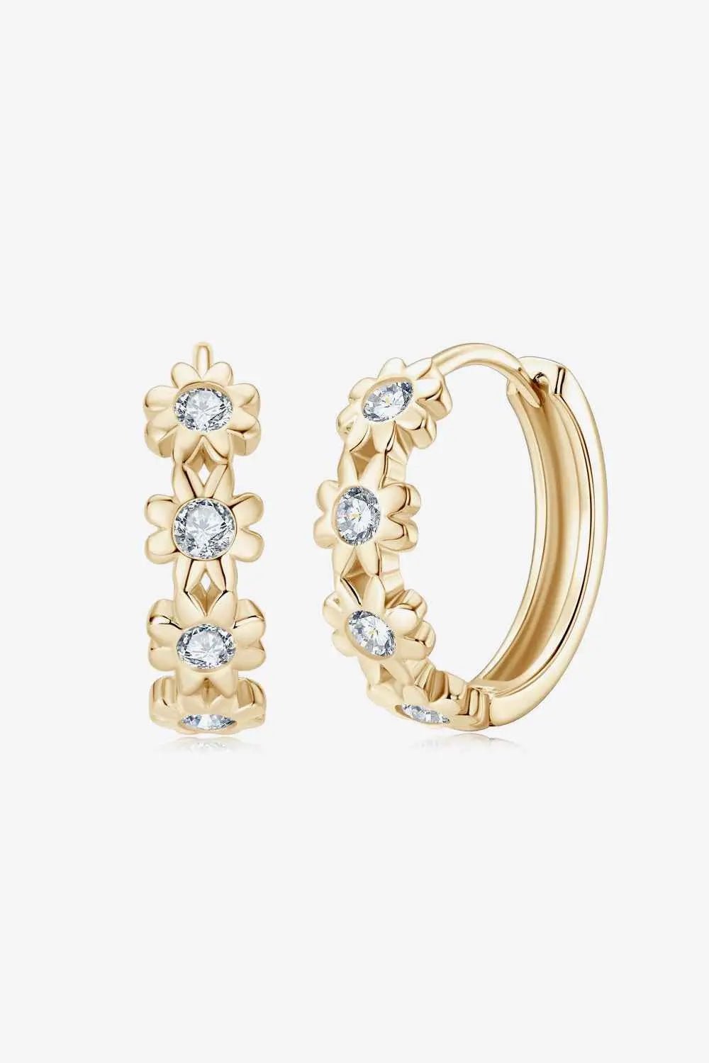 Moissanite 925 Sterling Silver Huggie Earrings - SmileBen