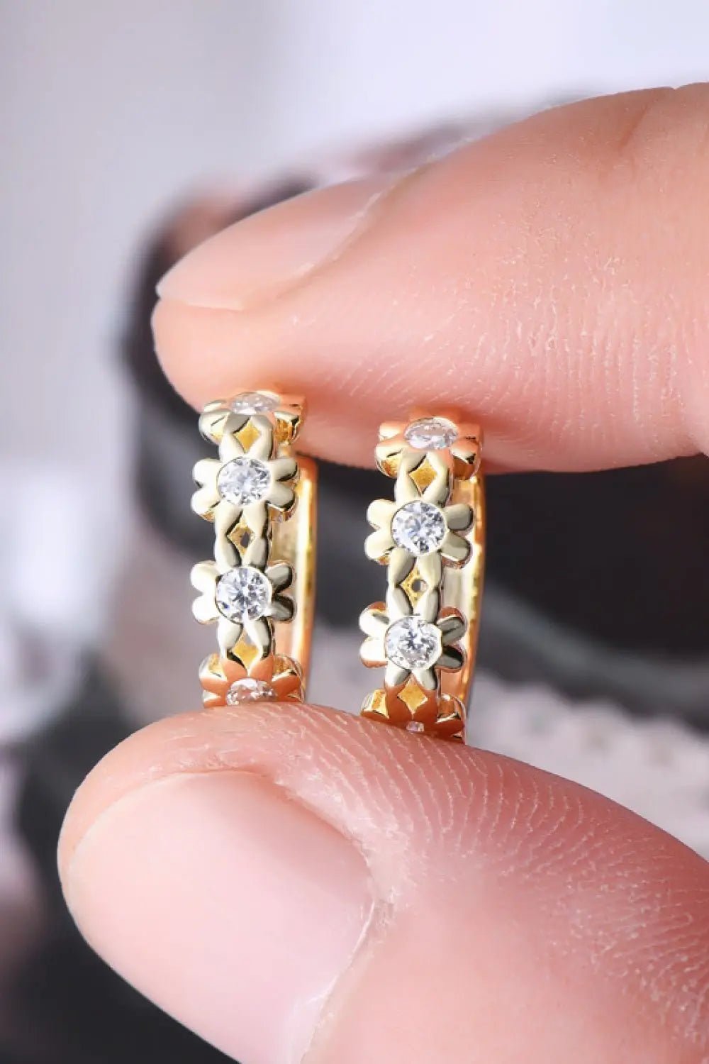 Moissanite 925 Sterling Silver Huggie Earrings - SmileBen