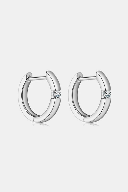 Moissanite 925 Sterling Silver Huggie Earrings - SmileBen