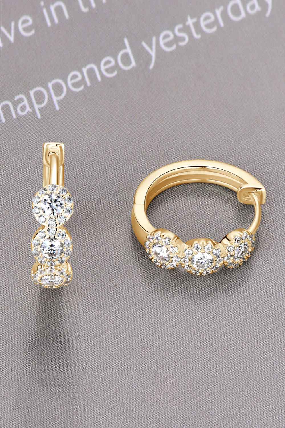 Moissanite 925 Sterling Silver Huggie Earrings - SmileBen